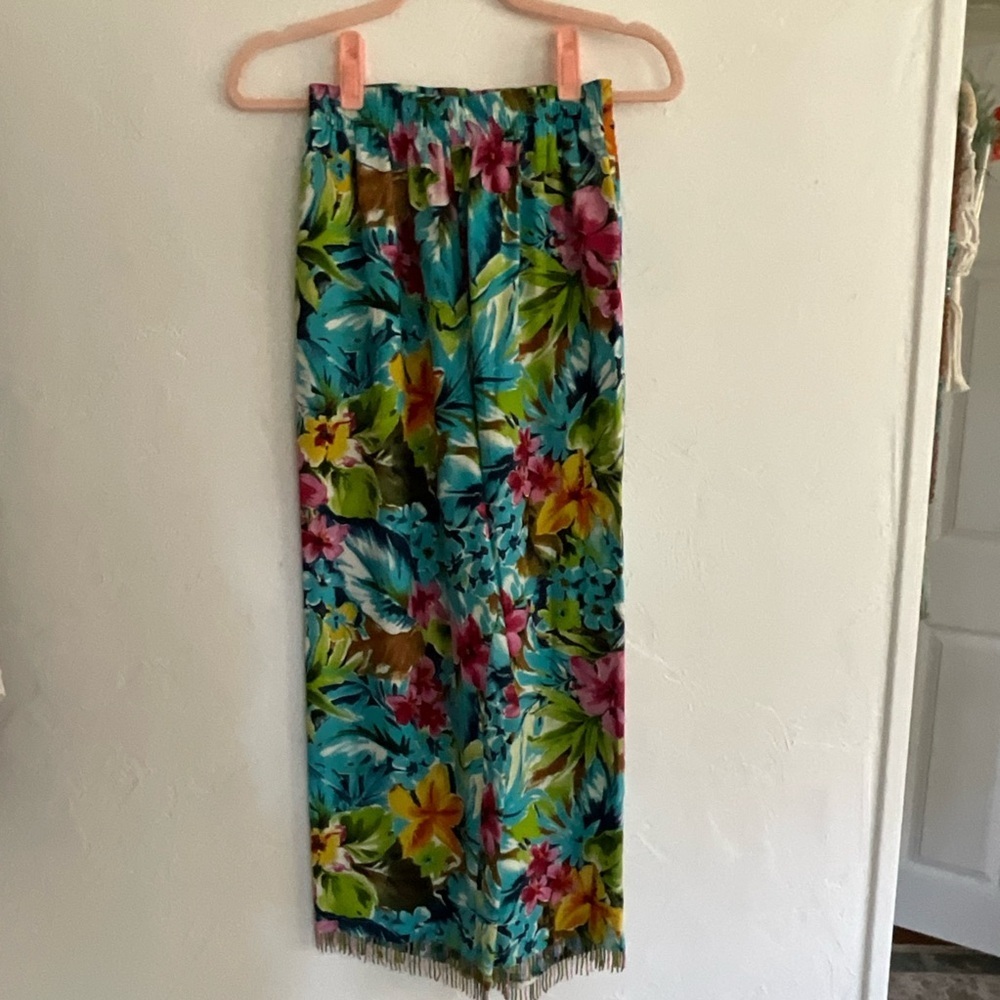 Paradiso Rayon Pants Tropical Floral Small